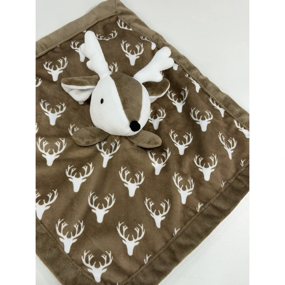 Levtex Baby Deer Security Blanket Lovey Brown White Buck Antlers 15x15 Lovie